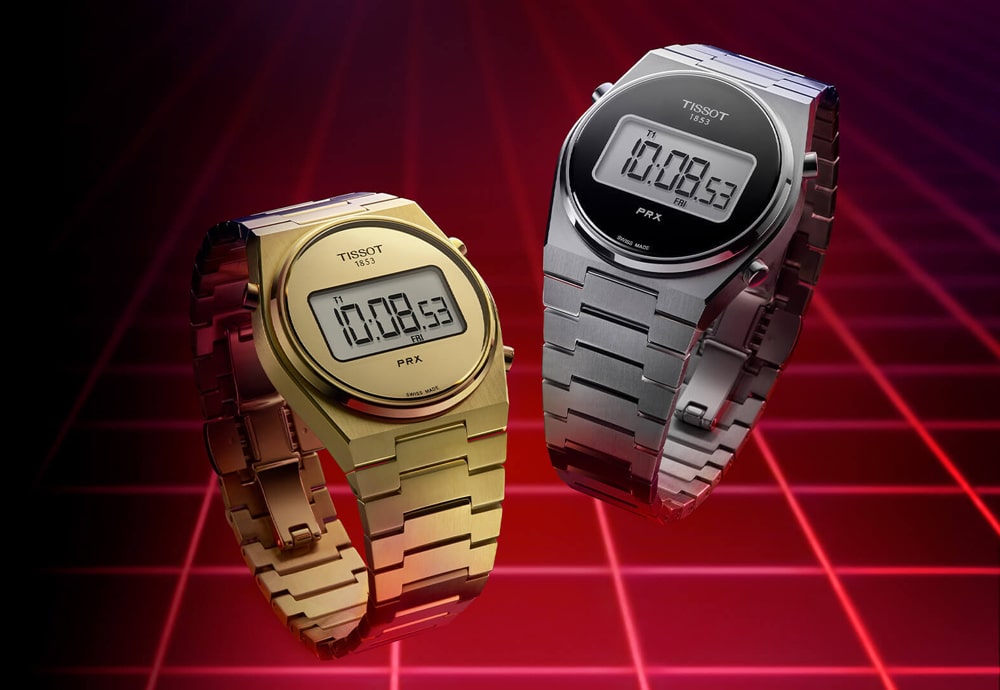 Hodinky Tissot PRX ve zlaté barvě (vlevo), ve stříbrné barvě (vpravo)